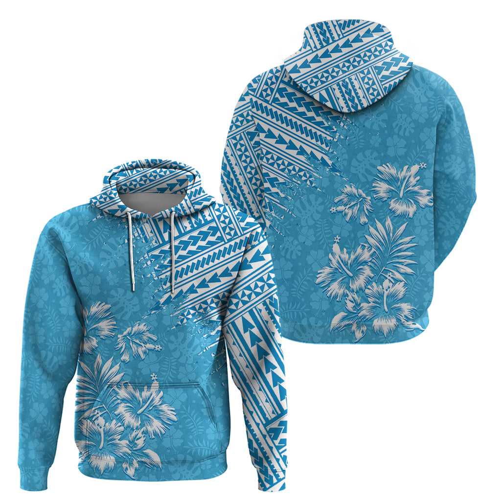 Hawaii Summer Hoodie Mix Polynesian Light Blue LT6 - Wonder Print Shop