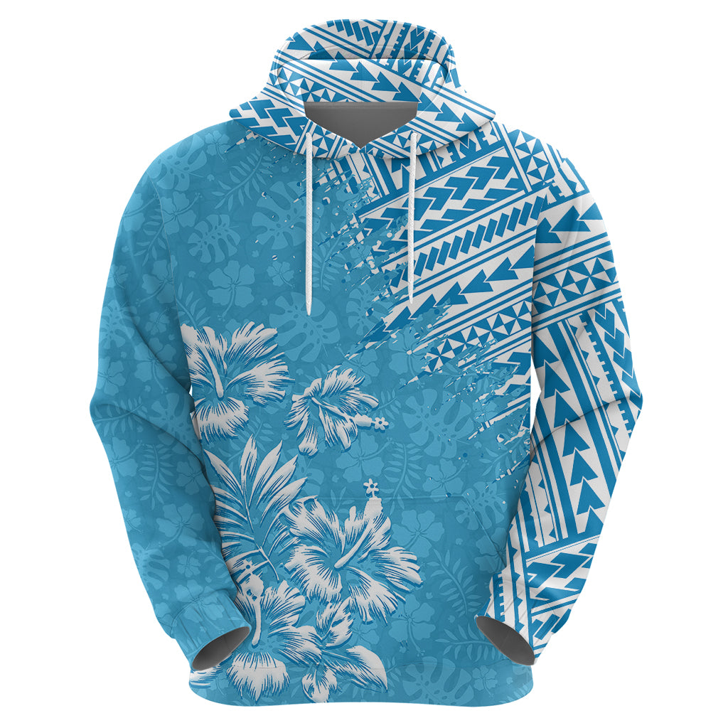Hawaii Summer Hoodie Mix Polynesian Light Blue LT6 - Wonder Print Shop