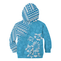 Hawaii Summer Kid Hoodie Mix Polynesian Light Blue LT6 - Wonder Print Shop