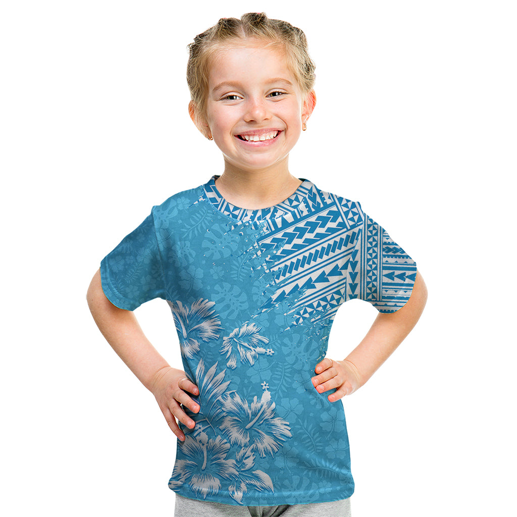 Hawaii Summer Kid T Shirt Mix Polynesian Light Blue LT6 - Wonder Print Shop
