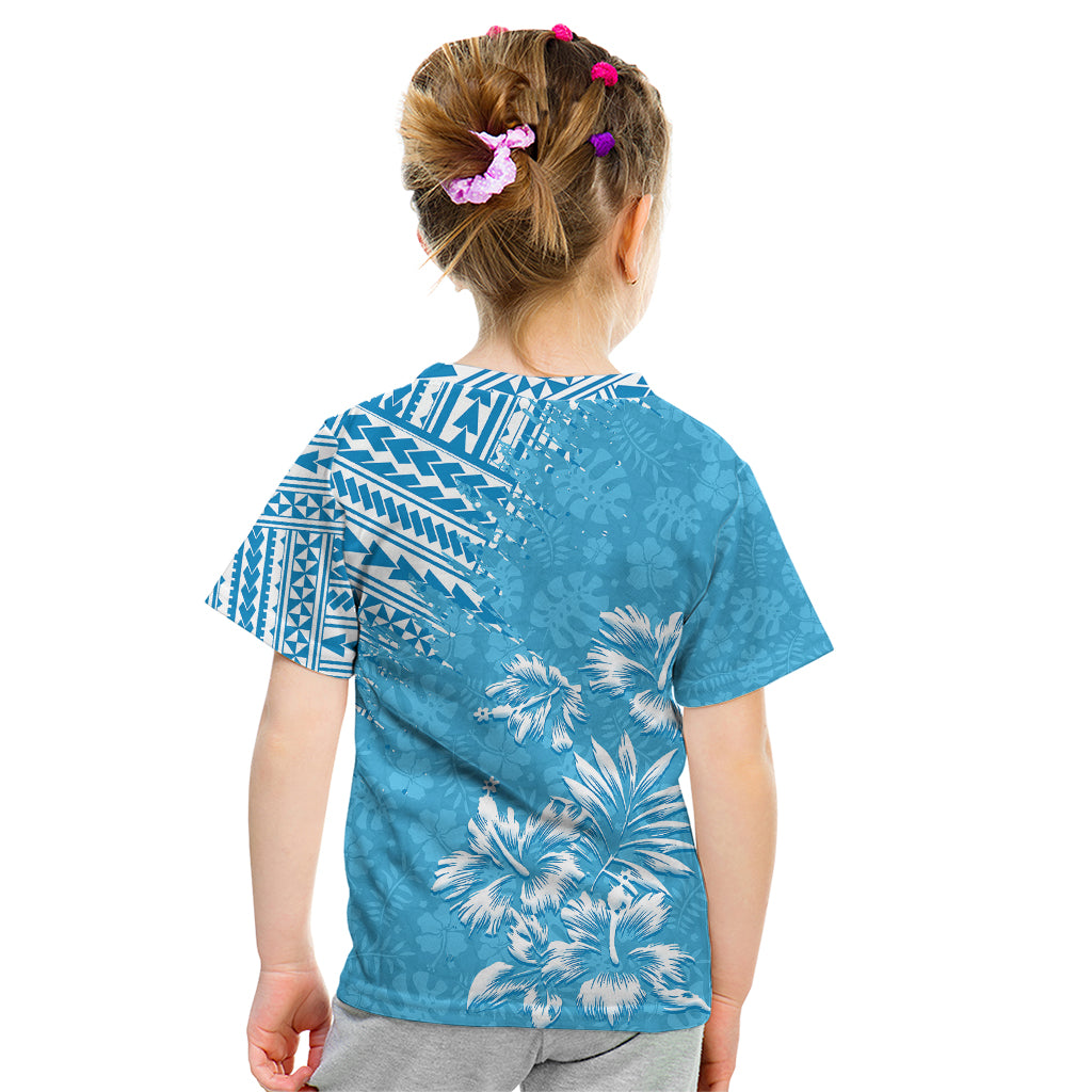 Hawaii Summer Kid T Shirt Mix Polynesian Light Blue LT6 - Wonder Print Shop