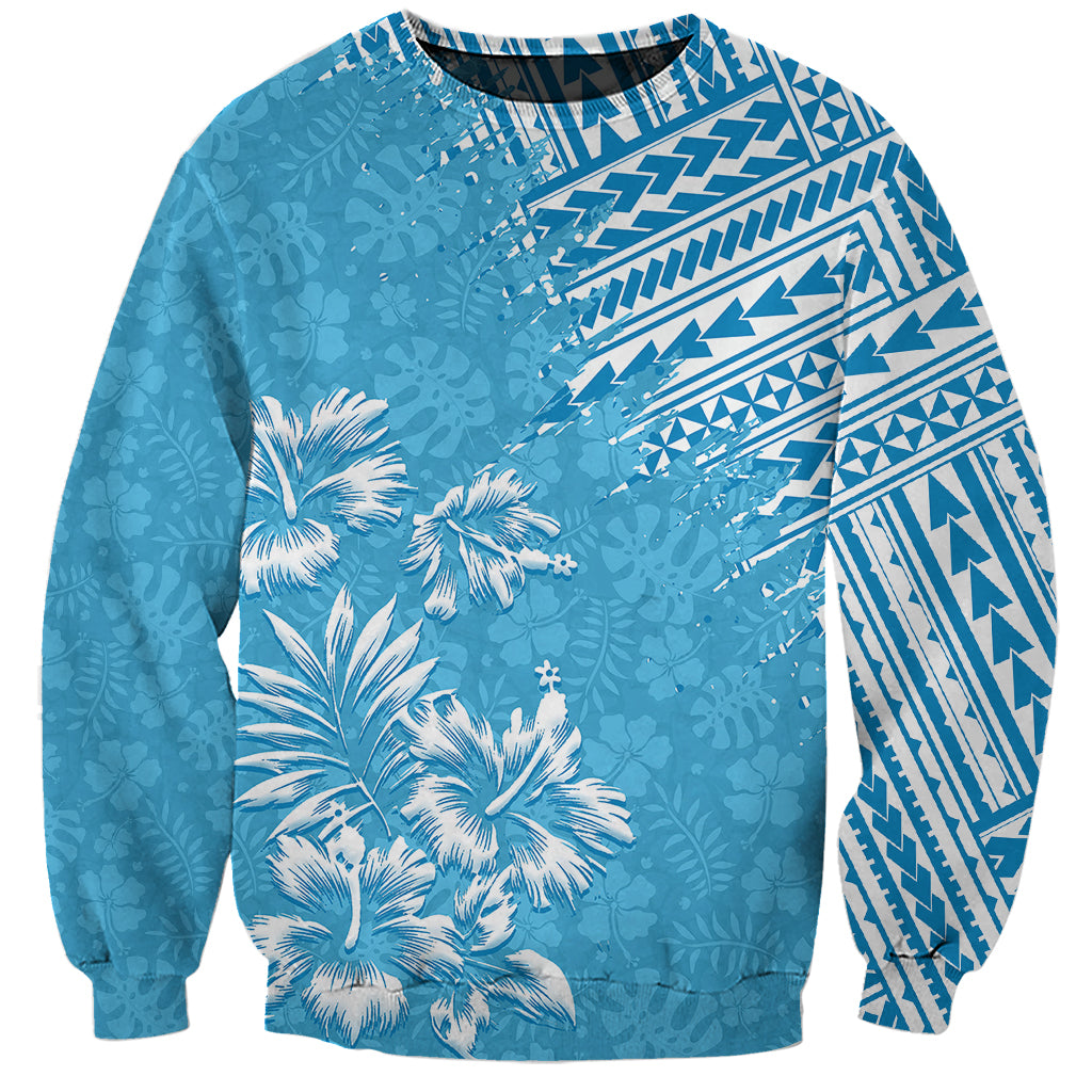 Hawaii Summer Sweatshirt Mix Polynesian Light Blue LT6 - Wonder Print Shop