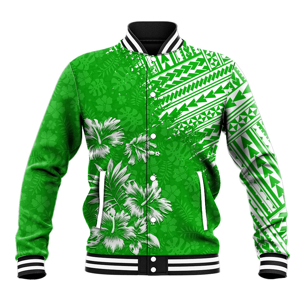 Hawaii Summer Baseball Jacket Mix Polynesian Green LT6 - Wonder Print Shop