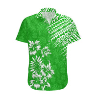 Hawaii Summer Hawaiian Shirt Mix Polynesian Green LT6 - Wonder Print Shop