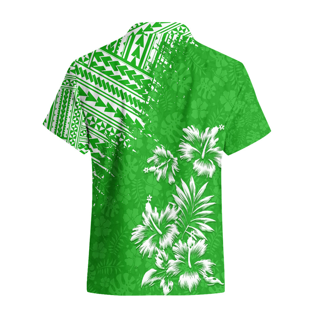 Hawaii Summer Hawaiian Shirt Mix Polynesian Green LT6 - Wonder Print Shop