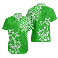 Hawaii Summer Hawaiian Shirt Mix Polynesian Green LT6 - Wonder Print Shop