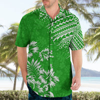 Hawaii Summer Hawaiian Shirt Mix Polynesian Green LT6 - Wonder Print Shop