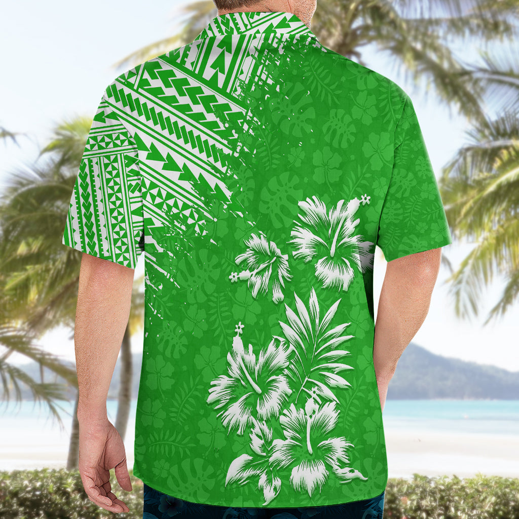 Hawaii Summer Hawaiian Shirt Mix Polynesian Green LT6 - Wonder Print Shop