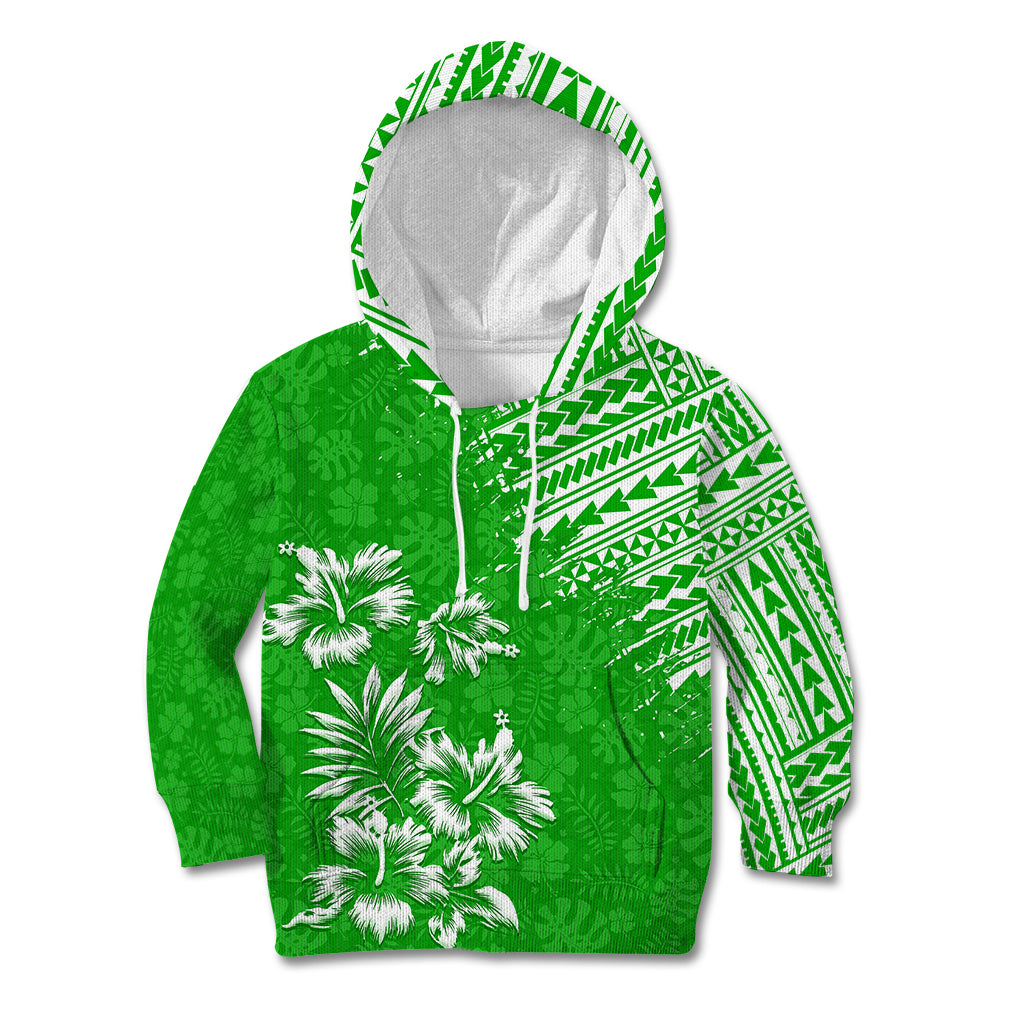 Hawaii Summer Kid Hoodie Mix Polynesian Green LT6 - Wonder Print Shop