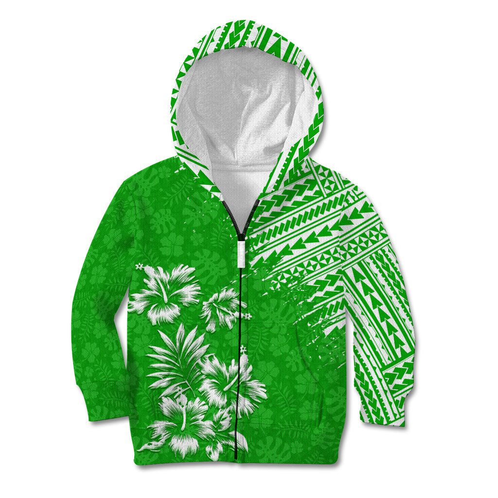 Hawaii Summer Kid Hoodie Mix Polynesian Green LT6 - Wonder Print Shop