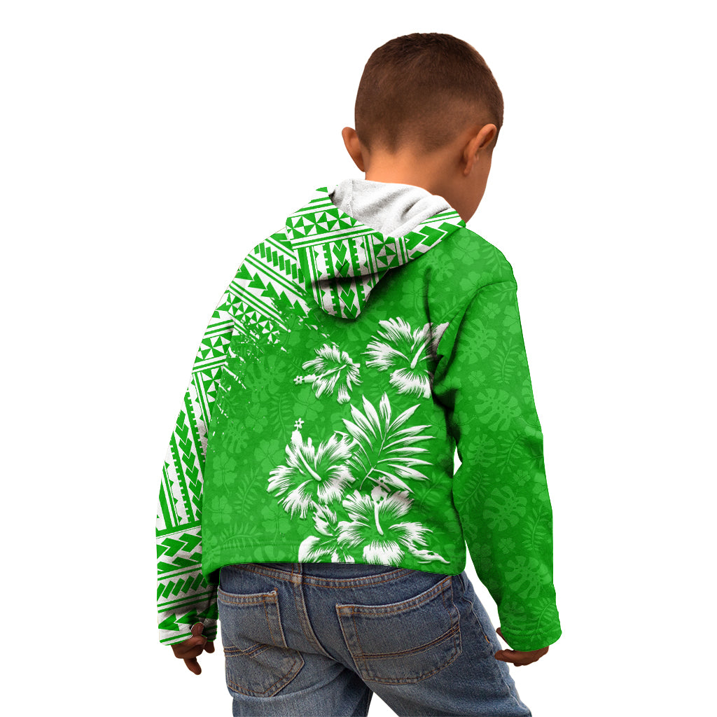 Hawaii Summer Kid Hoodie Mix Polynesian Green LT6 - Wonder Print Shop
