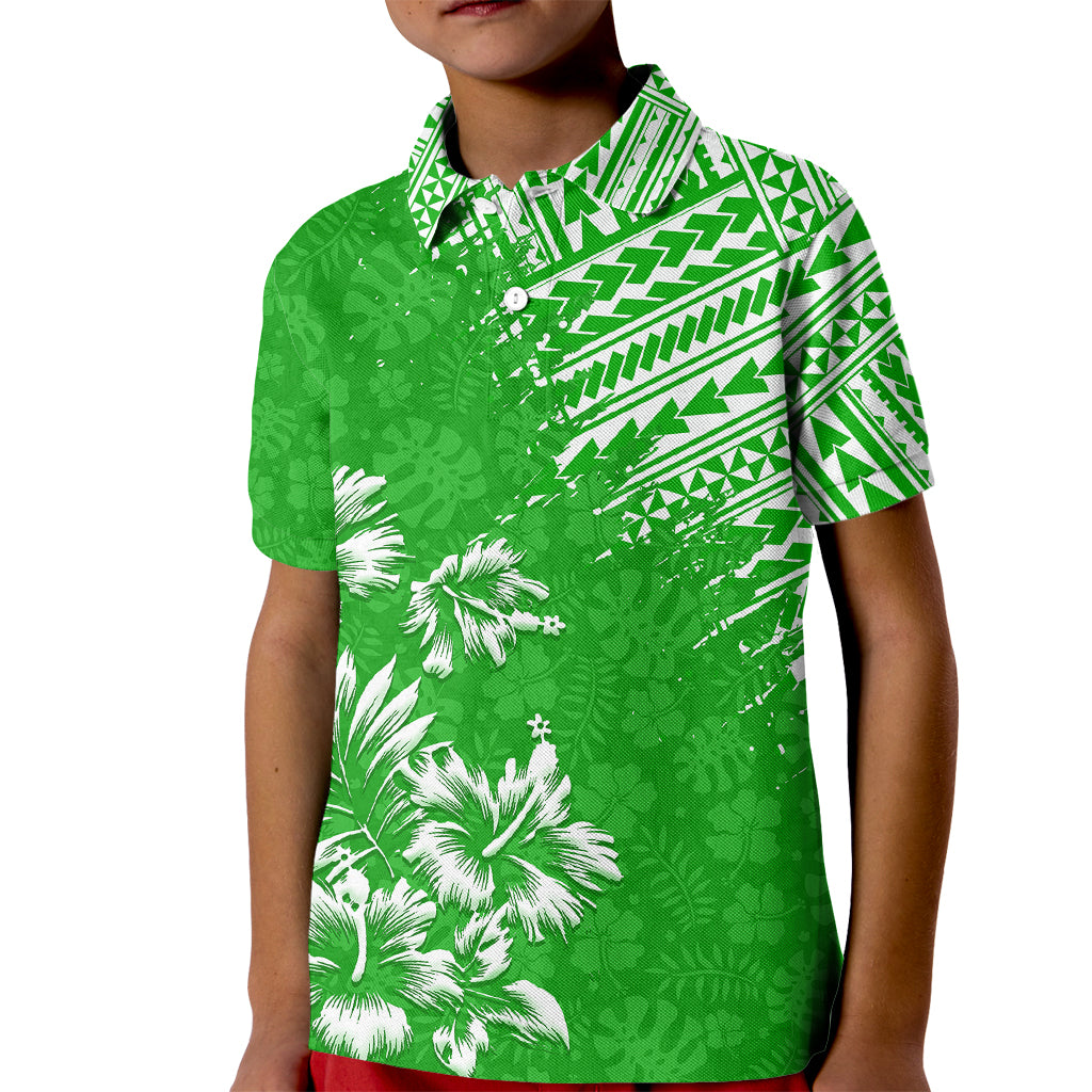 Hawaii Summer Kid Polo Shirt Mix Polynesian Green LT6 - Wonder Print Shop