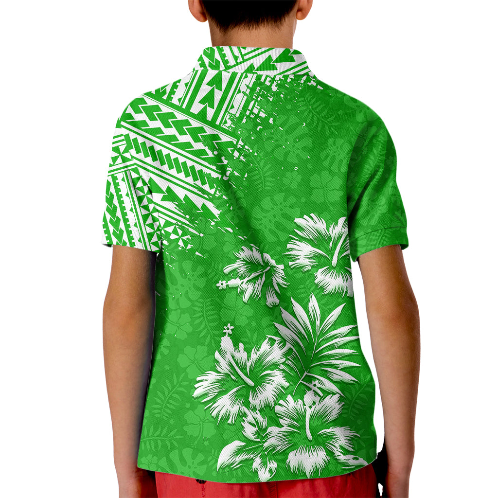 Hawaii Summer Kid Polo Shirt Mix Polynesian Green LT6 - Wonder Print Shop