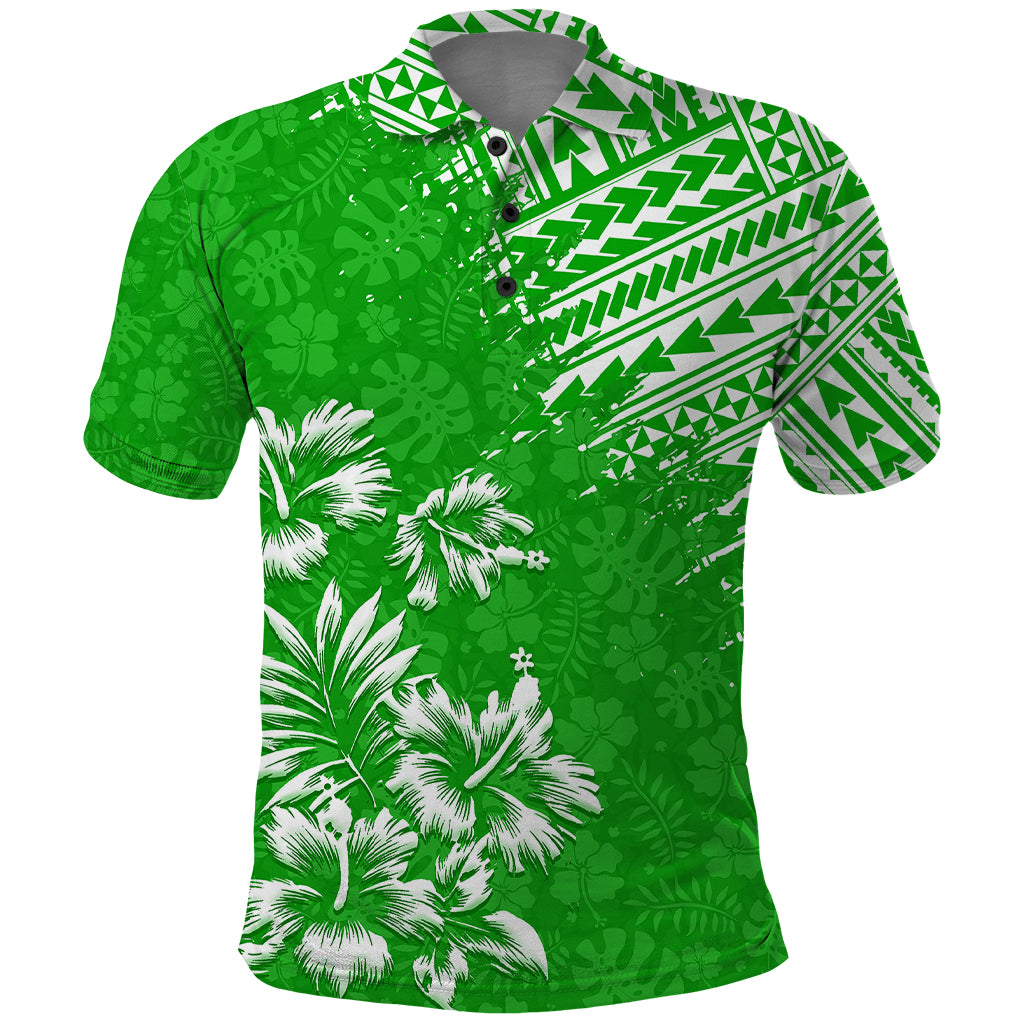 Hawaii Summer Polo Shirt Mix Polynesian Green LT6 - Wonder Print Shop