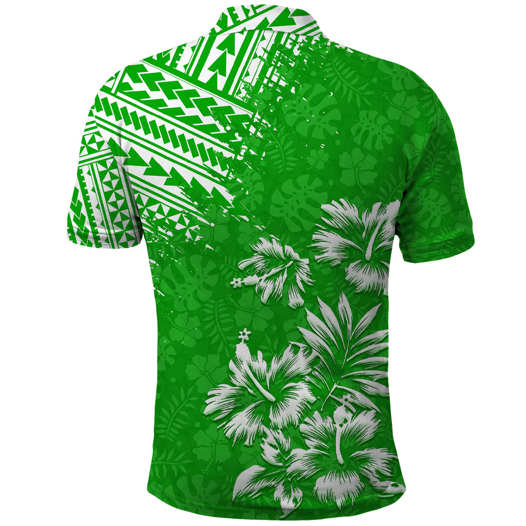Hawaii Summer Polo Shirt Mix Polynesian Green LT6 - Wonder Print Shop