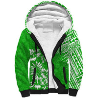Hawaii Summer Sherpa Hoodie Mix Polynesian Green LT6 - Wonder Print Shop