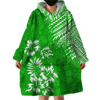 Hawaii Summer Wearable Blanket Hoodie Mix Polynesian Green LT6 - Wonder Print Shop