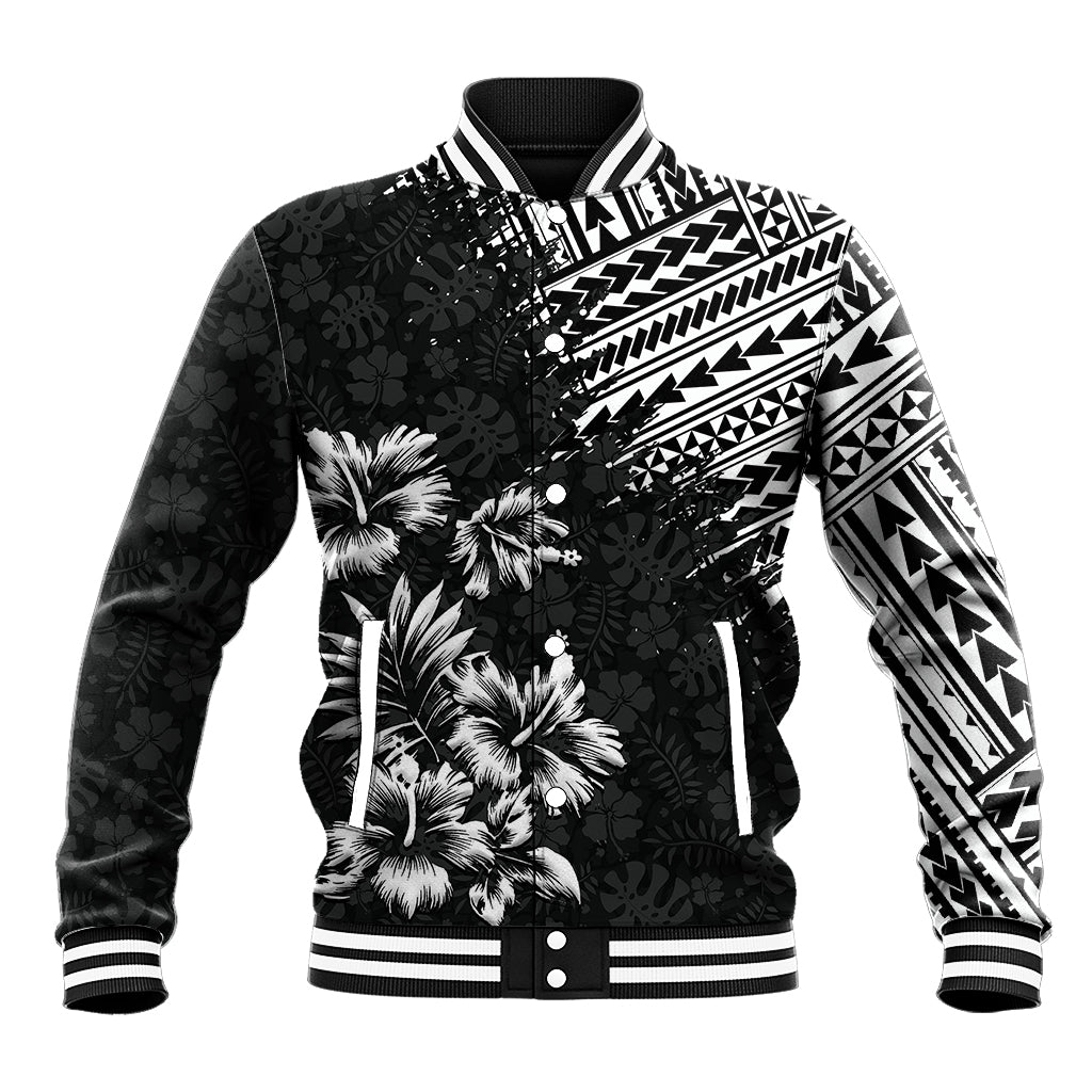 Hawaii Summer Baseball Jacket Mix Polynesian Black LT6 - Wonder Print Shop