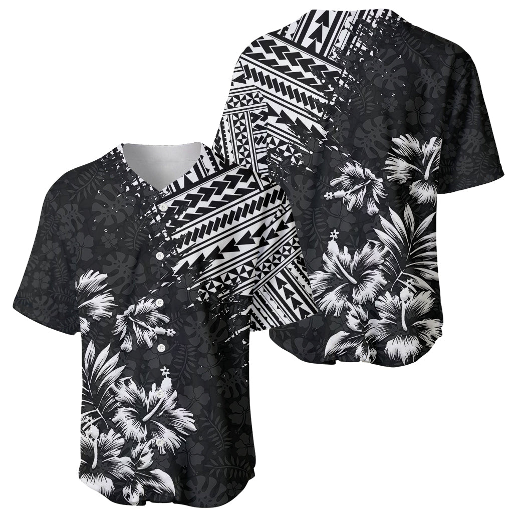 Hawaii Summer Baseball Jersey Mix Polynesian Black LT6 - Wonder Print Shop