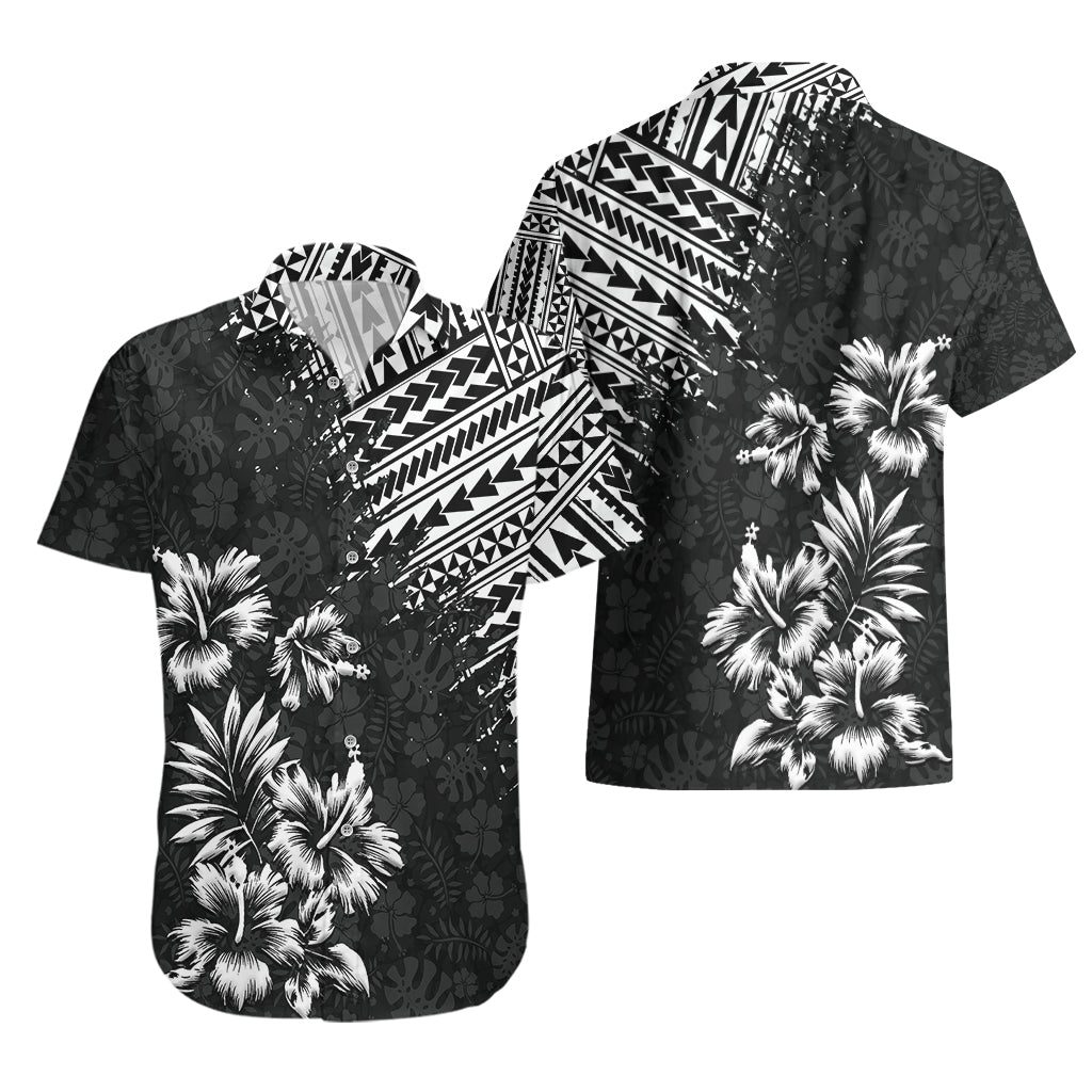 Hawaii Summer Hawaiian Shirt Mix Polynesian Black LT6 - Wonder Print Shop