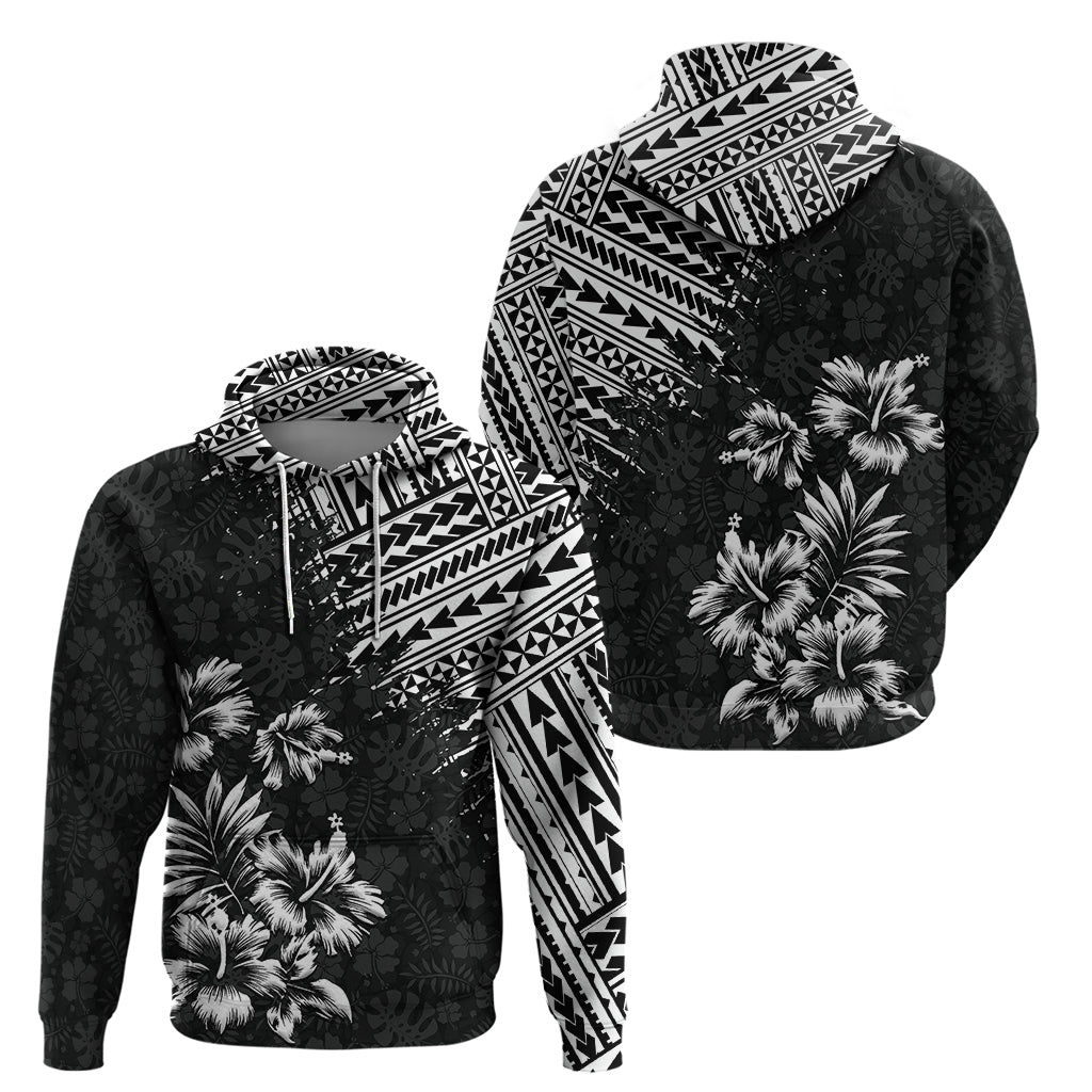Hawaii Summer Hoodie Mix Polynesian Black LT6 - Wonder Print Shop