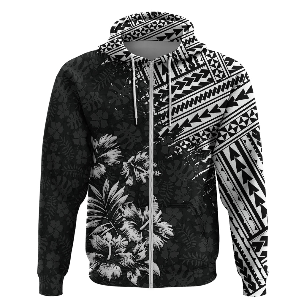 Hawaii Summer Hoodie Mix Polynesian Black LT6 - Wonder Print Shop