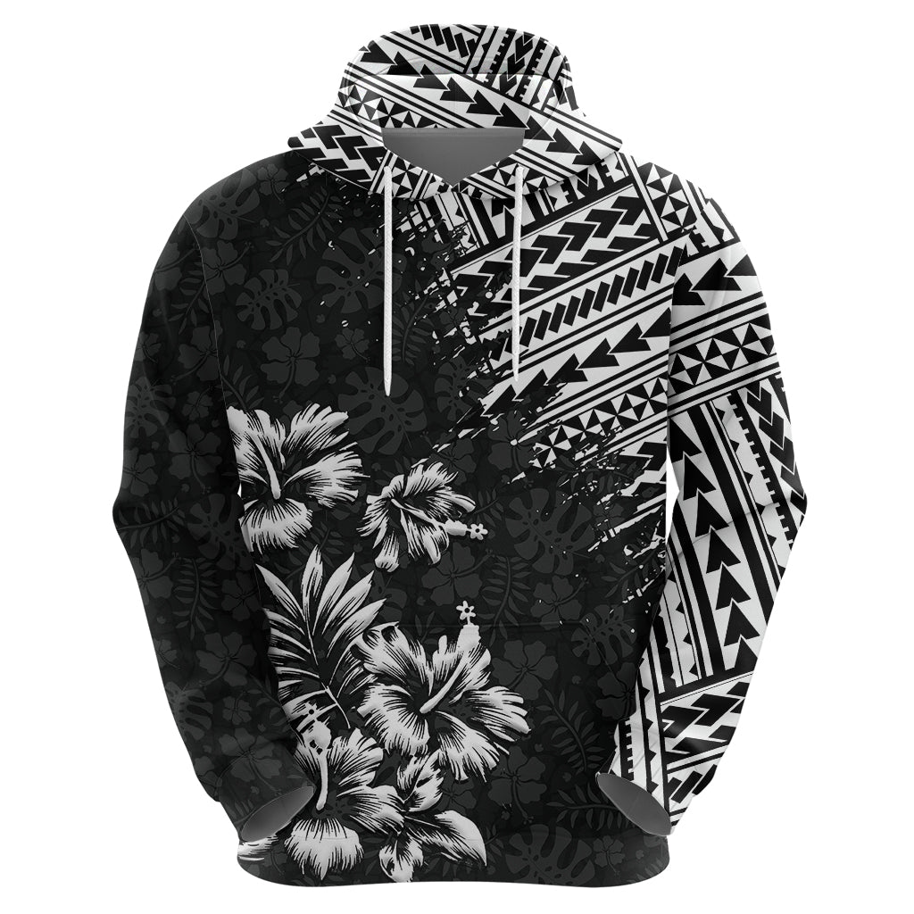 Hawaii Summer Hoodie Mix Polynesian Black LT6 - Wonder Print Shop