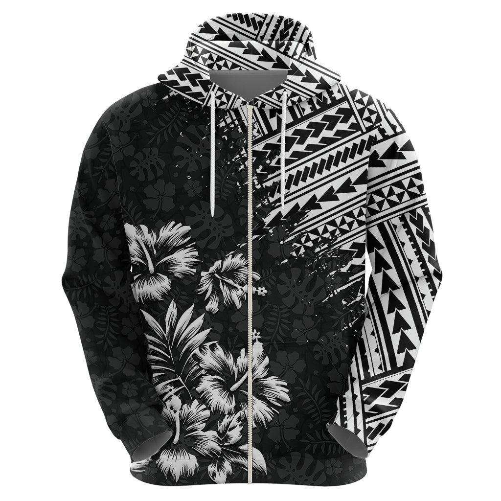 Hawaii Summer Hoodie Mix Polynesian Black LT6 - Wonder Print Shop