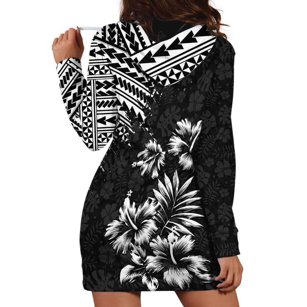 Hawaii Summer Hoodie Dress Mix Polynesian Black LT6 - Wonder Print Shop