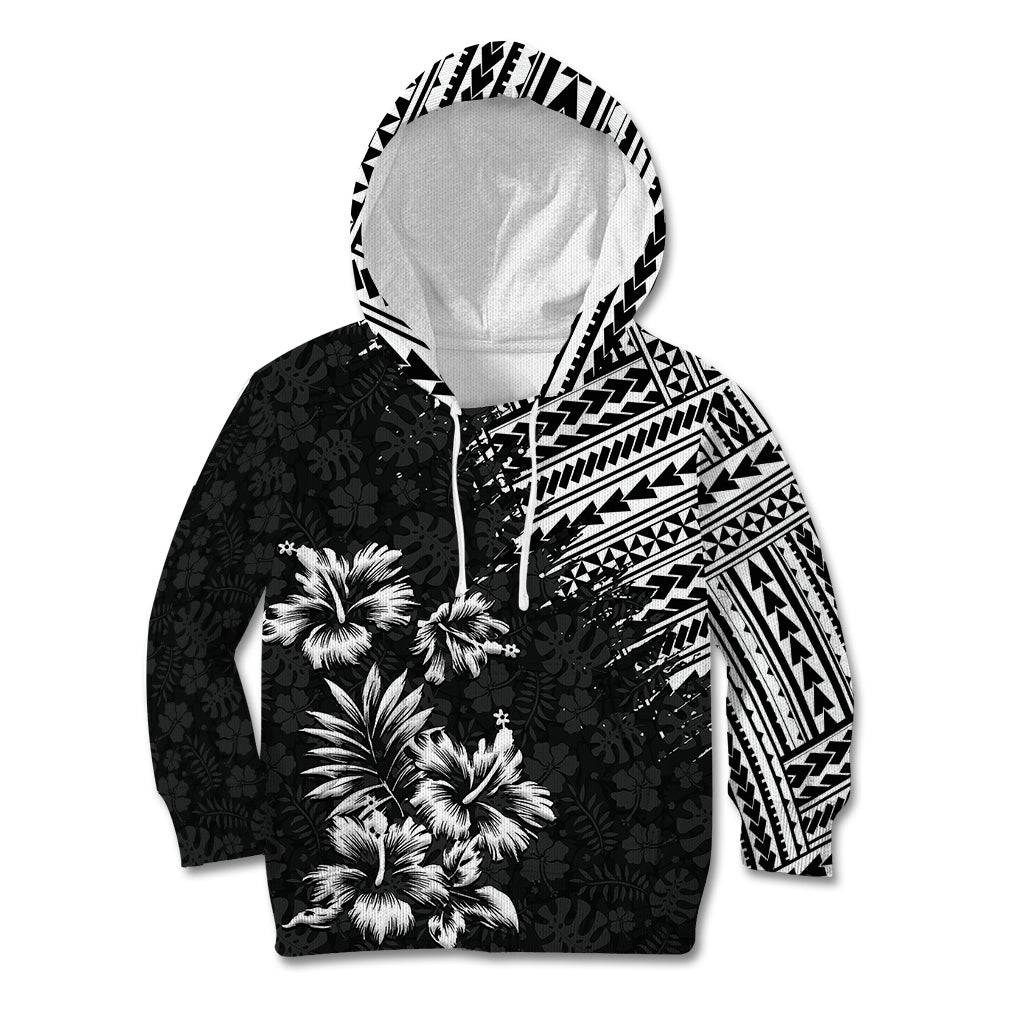 Hawaii Summer Kid Hoodie Mix Polynesian Black LT6 - Wonder Print Shop