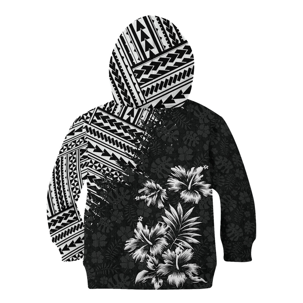 Hawaii Summer Kid Hoodie Mix Polynesian Black LT6 - Wonder Print Shop