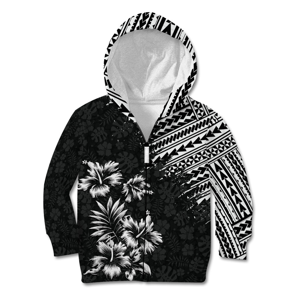Hawaii Summer Kid Hoodie Mix Polynesian Black LT6 - Wonder Print Shop