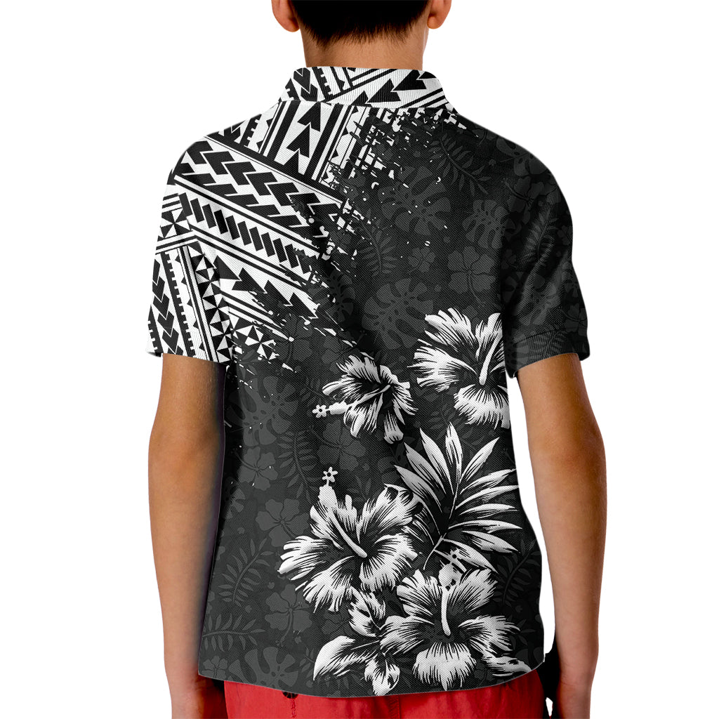 Hawaii Summer Kid Polo Shirt Mix Polynesian Black LT6 - Wonder Print Shop
