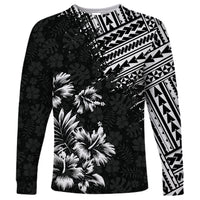 Hawaii Summer Long Sleeve Shirt Mix Polynesian Black LT6 - Wonder Print Shop