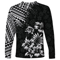 Hawaii Summer Long Sleeve Shirt Mix Polynesian Black LT6 - Wonder Print Shop