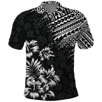 Hawaii Summer Polo Shirt Mix Polynesian Black LT6 - Wonder Print Shop