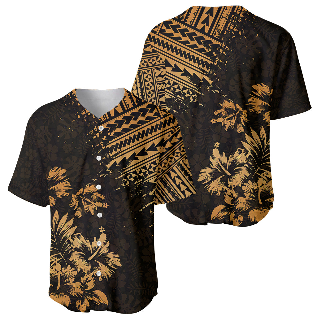 Hawaii Summer Baseball Jersey Mix Polynesian Gold LT6 - Wonder Print Shop