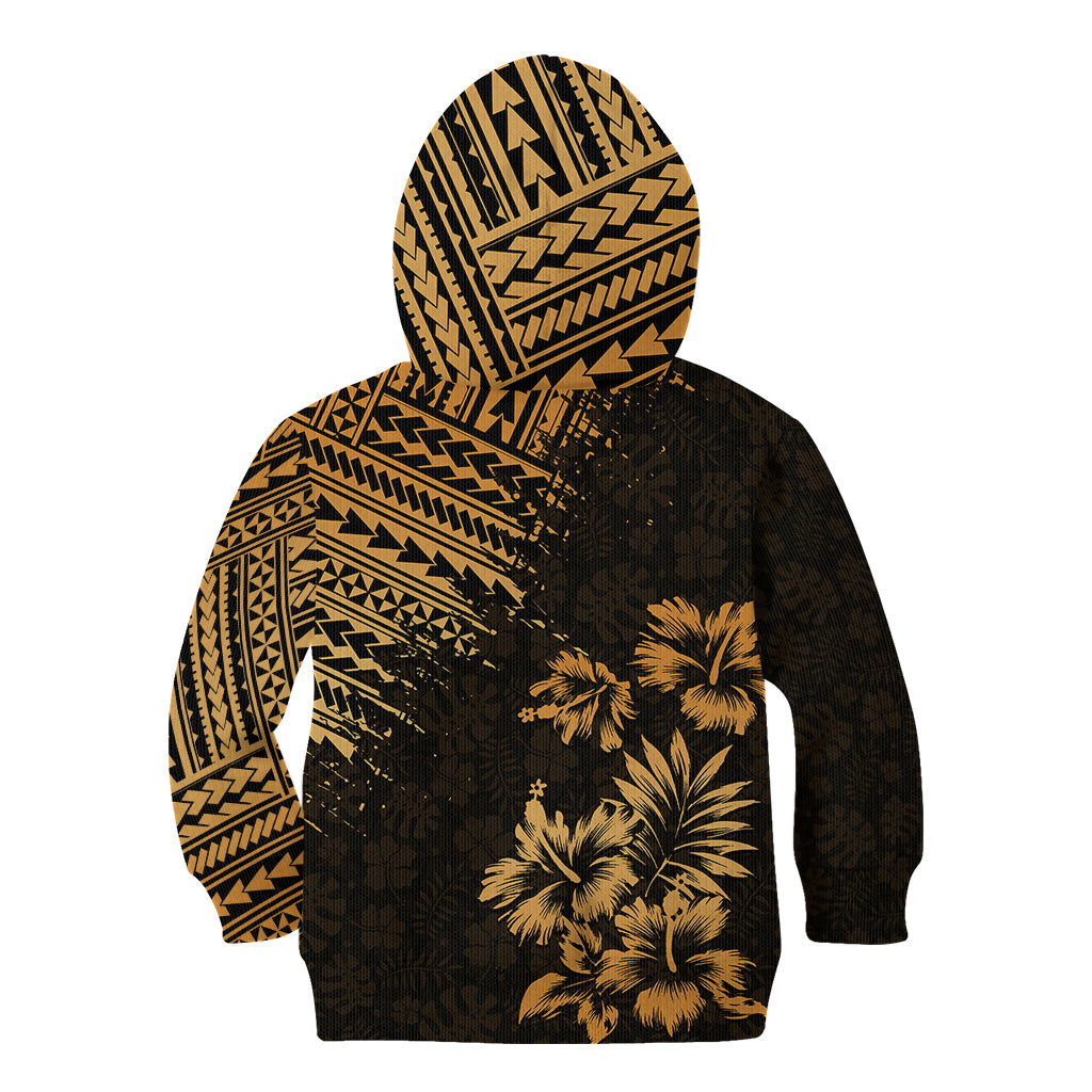 Hawaii Summer Kid Hoodie Mix Polynesian Gold LT6 - Wonder Print Shop