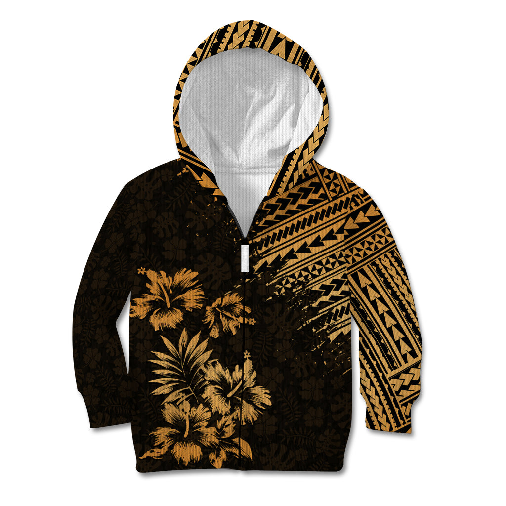 Hawaii Summer Kid Hoodie Mix Polynesian Gold LT6 - Wonder Print Shop