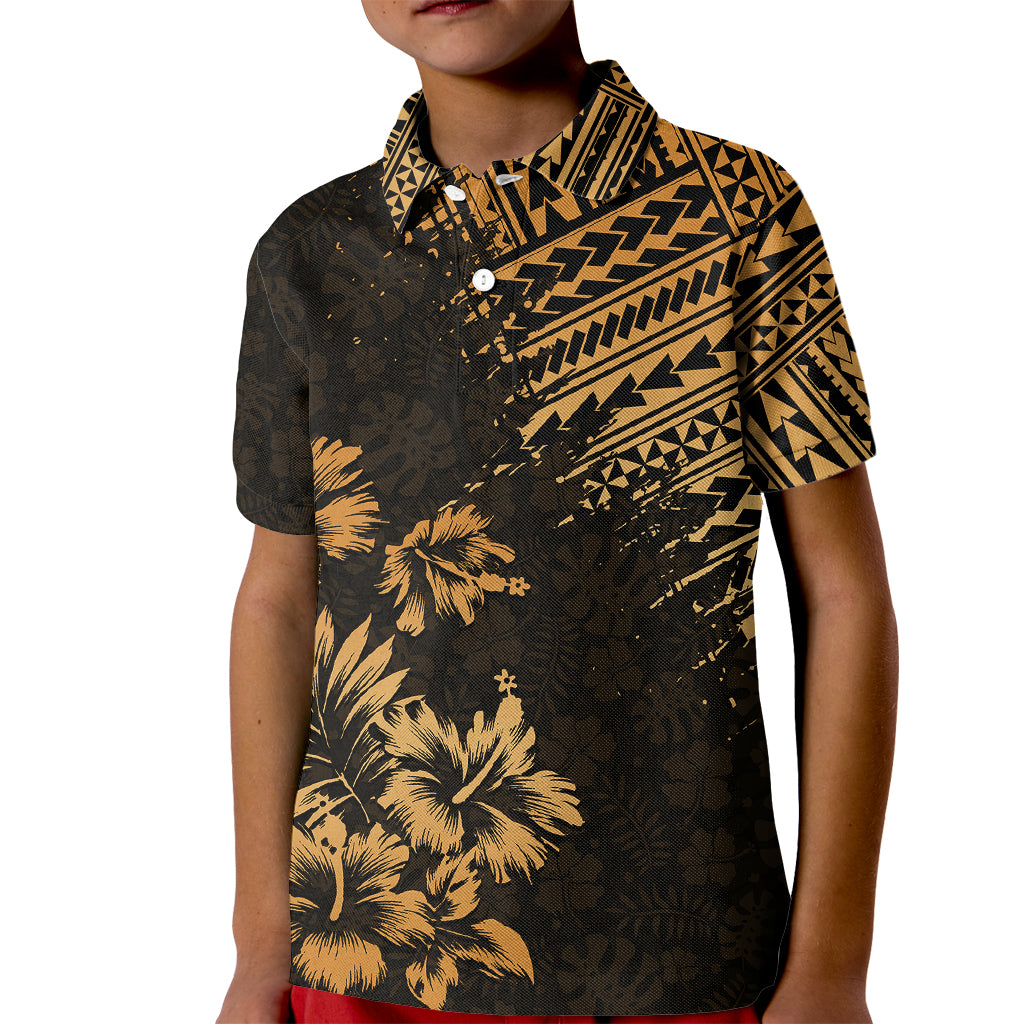 Hawaii Summer Kid Polo Shirt Mix Polynesian Gold LT6 - Wonder Print Shop