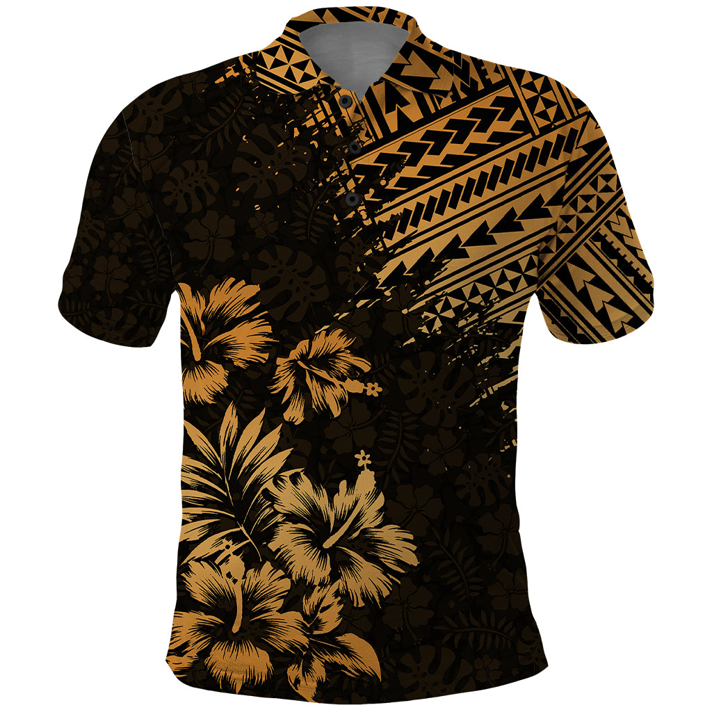Hawaii Summer Polo Shirt Mix Polynesian Gold LT6 - Wonder Print Shop