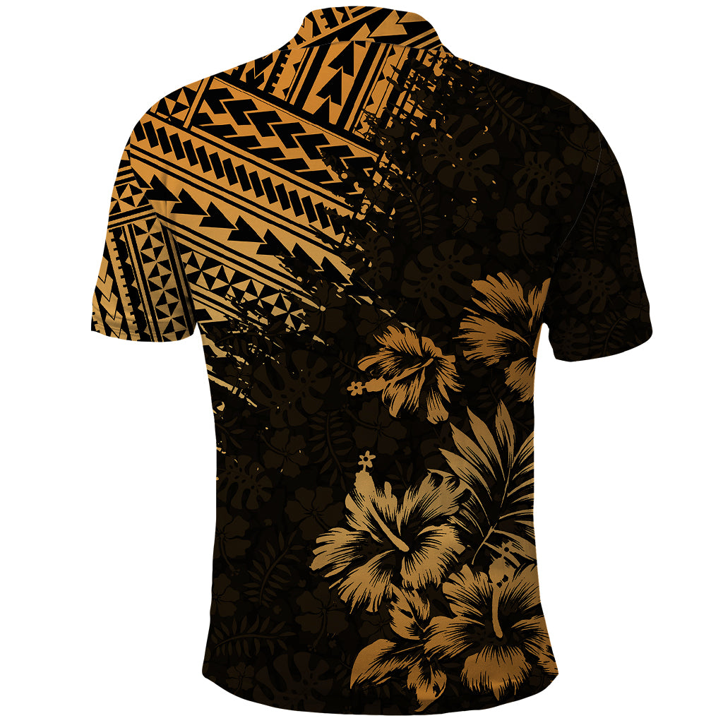 Hawaii Summer Polo Shirt Mix Polynesian Gold LT6 - Wonder Print Shop