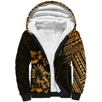 Hawaii Summer Sherpa Hoodie Mix Polynesian Gold LT6 - Wonder Print Shop
