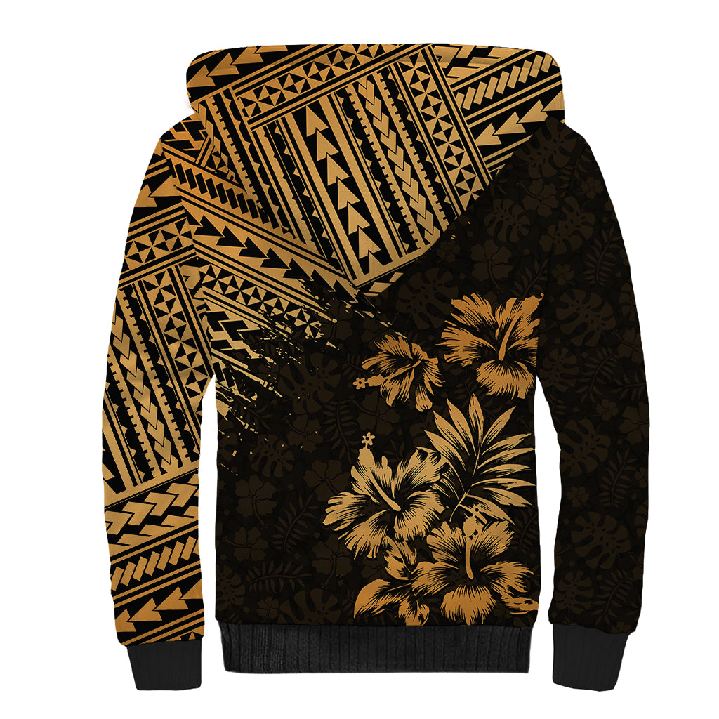 Hawaii Summer Sherpa Hoodie Mix Polynesian Gold LT6 - Wonder Print Shop