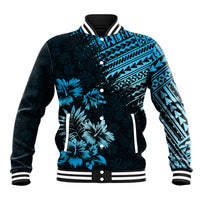 Hawaii Summer Baseball Jacket Mix Polynesian Black-Blue LT6 - Wonder Print Shop