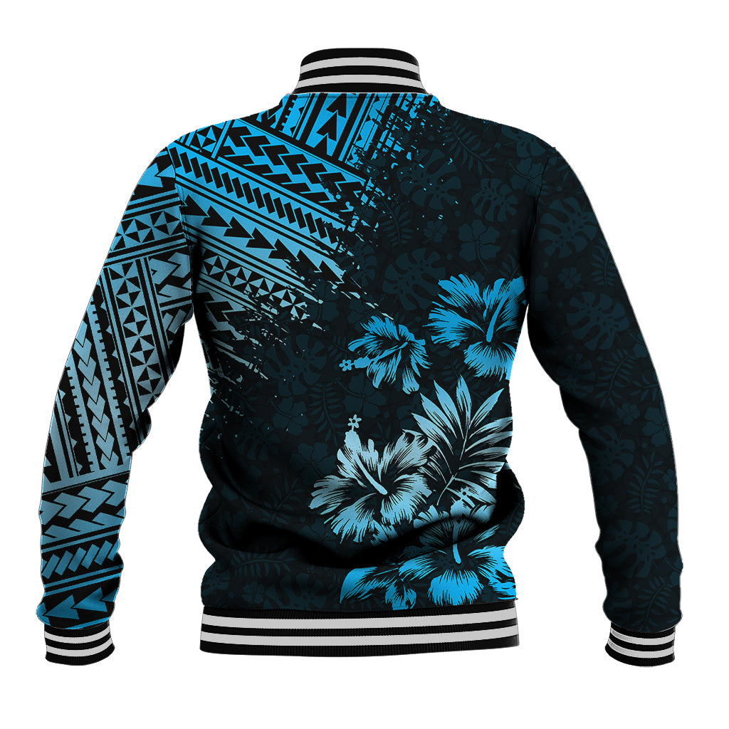 Hawaii Summer Baseball Jacket Mix Polynesian Black-Blue LT6 - Wonder Print Shop