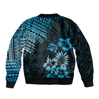 Hawaii Summer Bomber Jacket Mix Polynesian Black-Blue LT6 - Wonder Print Shop