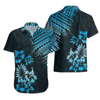 Hawaii Summer Hawaiian Shirt Mix Polynesian Black-Blue LT6 - Wonder Print Shop