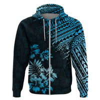 Hawaii Summer Hoodie Mix Polynesian Black-Blue LT6 - Wonder Print Shop