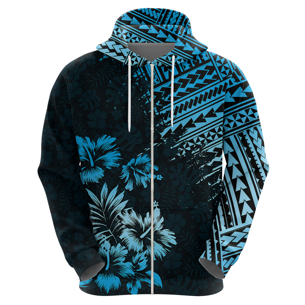 Hawaii Summer Hoodie Mix Polynesian Black-Blue LT6 - Wonder Print Shop
